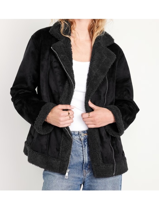Old Navy Jackets & Blazers - Old Navy Faux Suede Sherpa Lined Moto Jacket